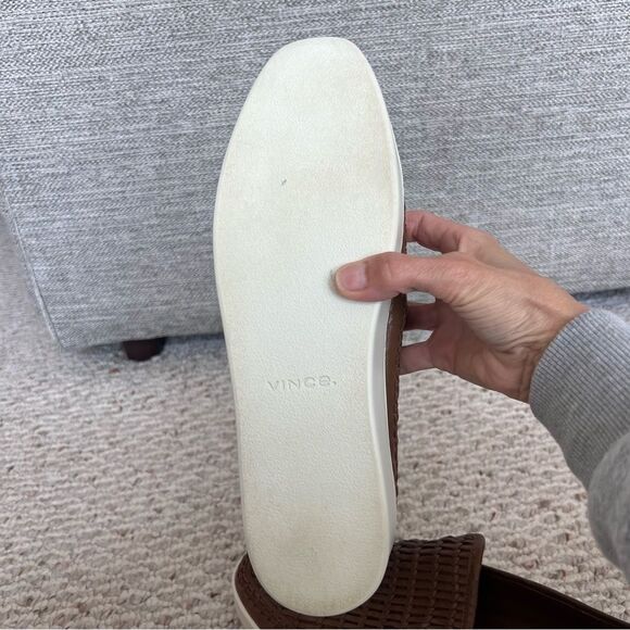 VINCE Stafford Womens Woven Leather Platform Slip On Sneakers - Picture 4 of 15